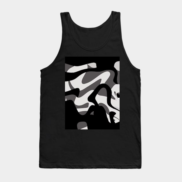 Black and White Camo Patter Tank Top by Boztik-Designs